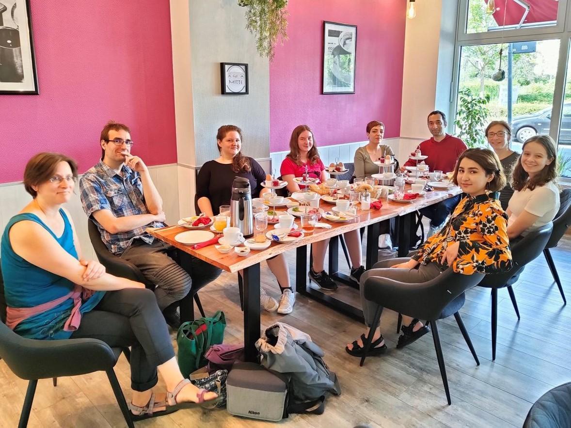 Having breakfast together before the premiere of "Border Crossings", at Café Mitte in Helmstedt.